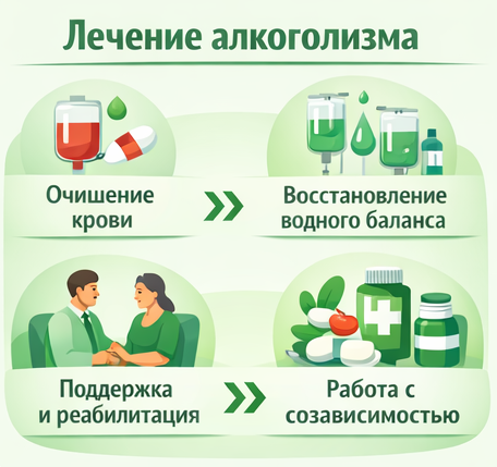 лечение алкоголизма в Бикине этапы